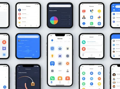 Více aplikací na obrazovkách mobilních telefonů.