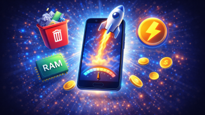 Celular limpo e acelerado com aplicativos de otimização.