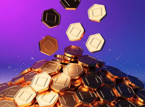 Pilha de moedas douradas representando o saldo de Robux